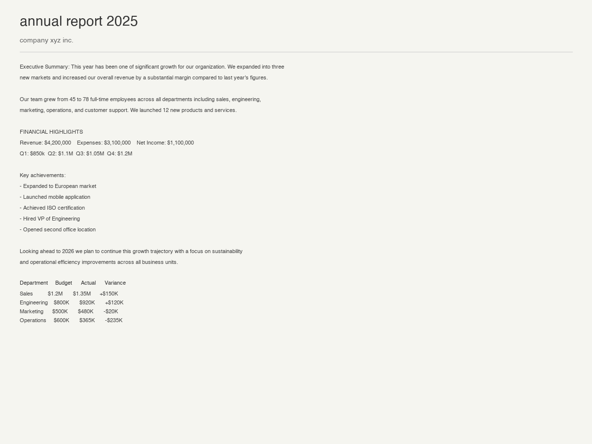 Before: Annual Report Redesign